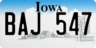 IA license plate BAJ547