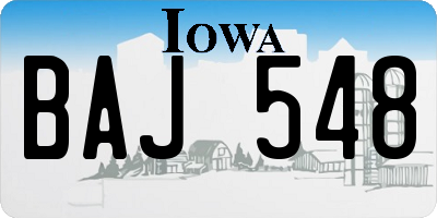 IA license plate BAJ548