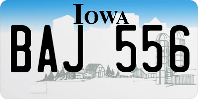 IA license plate BAJ556