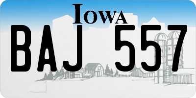 IA license plate BAJ557