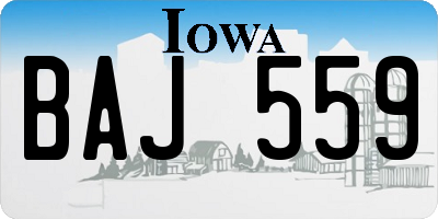 IA license plate BAJ559