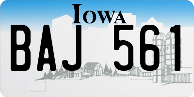 IA license plate BAJ561
