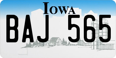 IA license plate BAJ565