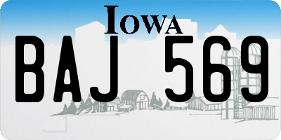 IA license plate BAJ569
