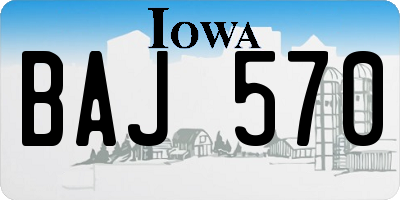 IA license plate BAJ570