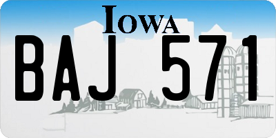IA license plate BAJ571