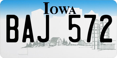 IA license plate BAJ572