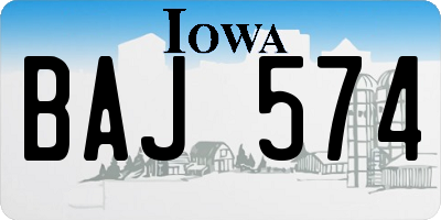 IA license plate BAJ574
