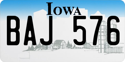 IA license plate BAJ576