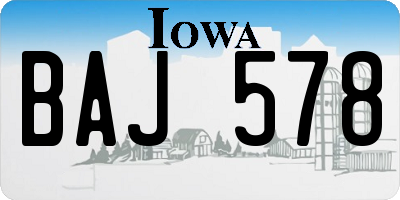 IA license plate BAJ578
