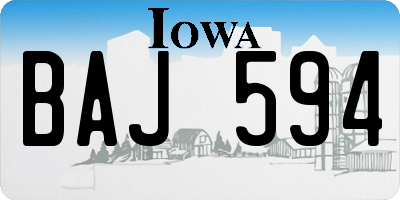 IA license plate BAJ594