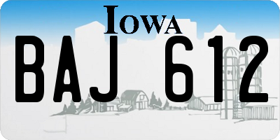 IA license plate BAJ612
