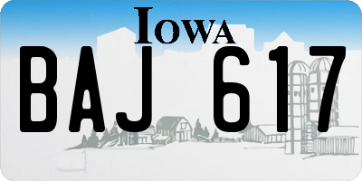 IA license plate BAJ617