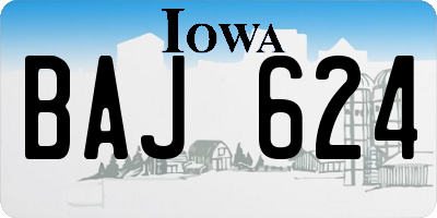 IA license plate BAJ624