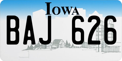IA license plate BAJ626