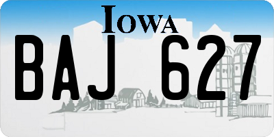 IA license plate BAJ627