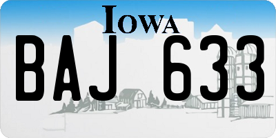 IA license plate BAJ633