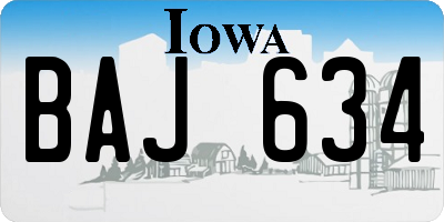 IA license plate BAJ634