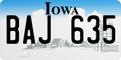 IA license plate BAJ635