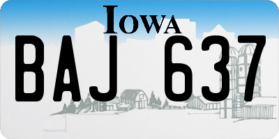 IA license plate BAJ637
