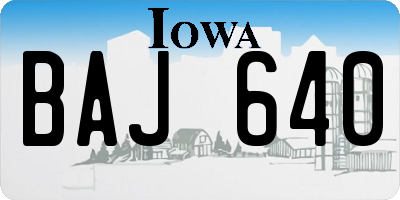 IA license plate BAJ640