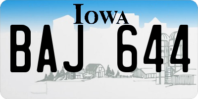IA license plate BAJ644
