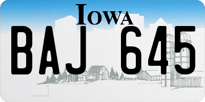 IA license plate BAJ645