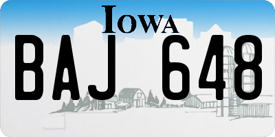 IA license plate BAJ648