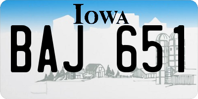 IA license plate BAJ651