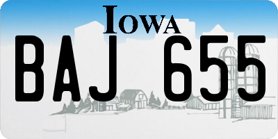 IA license plate BAJ655