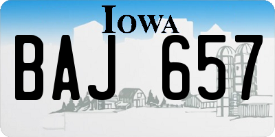 IA license plate BAJ657