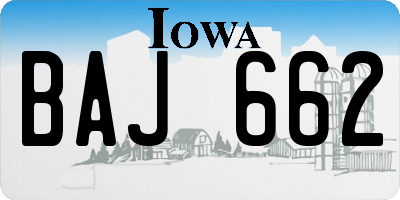 IA license plate BAJ662