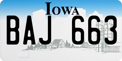 IA license plate BAJ663