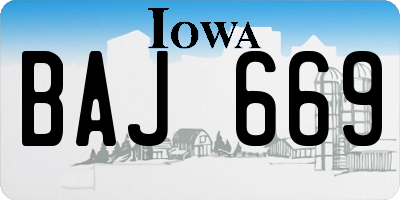 IA license plate BAJ669