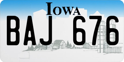 IA license plate BAJ676
