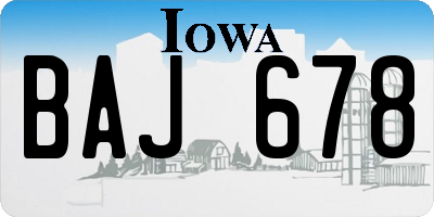IA license plate BAJ678
