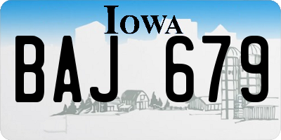IA license plate BAJ679