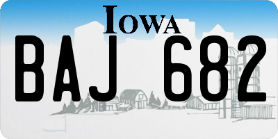 IA license plate BAJ682