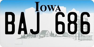 IA license plate BAJ686