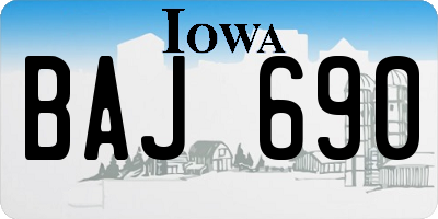 IA license plate BAJ690