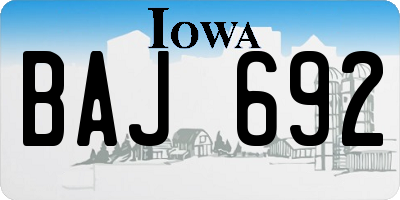 IA license plate BAJ692