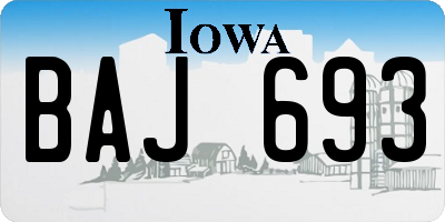 IA license plate BAJ693