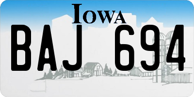 IA license plate BAJ694