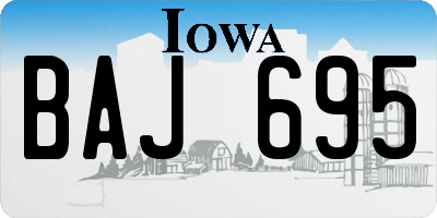 IA license plate BAJ695