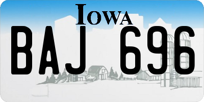 IA license plate BAJ696