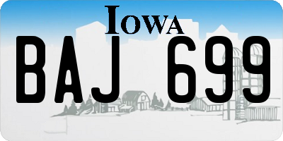 IA license plate BAJ699