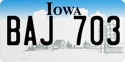 IA license plate BAJ703