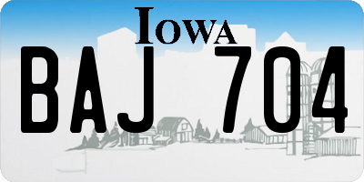 IA license plate BAJ704