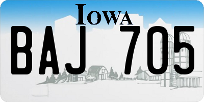 IA license plate BAJ705