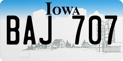 IA license plate BAJ707